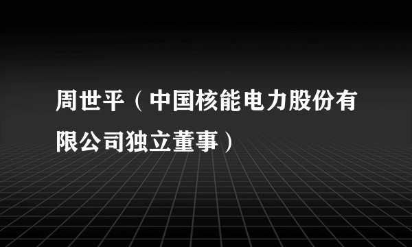 周世平（中国核能电力股份有限公司独立董事）