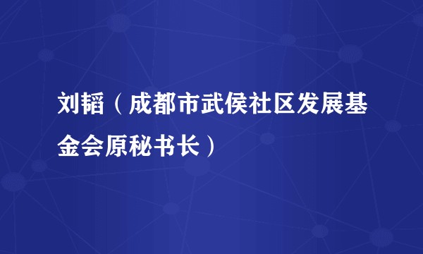 刘韬（成都市武侯社区发展基金会原秘书长）