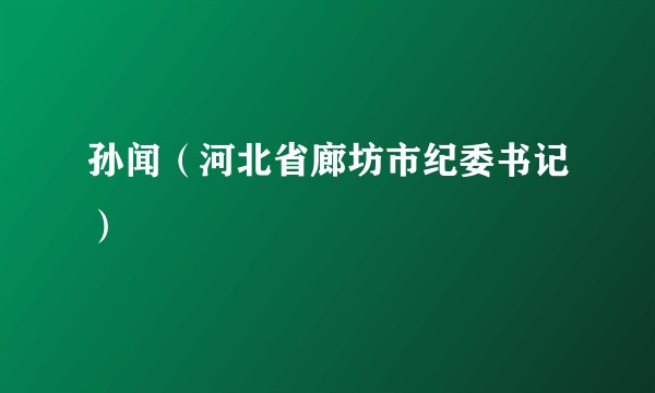 孙闻（河北省廊坊市纪委书记）