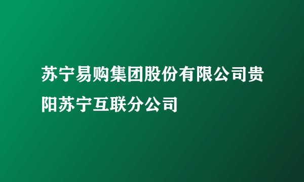 苏宁易购集团股份有限公司贵阳苏宁互联分公司