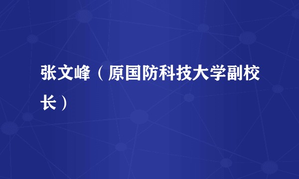 张文峰（原国防科技大学副校长）