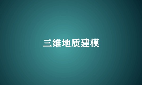 三维地质建模