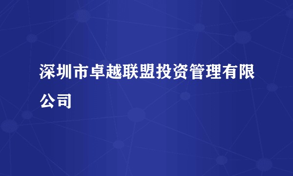 深圳市卓越联盟投资管理有限公司