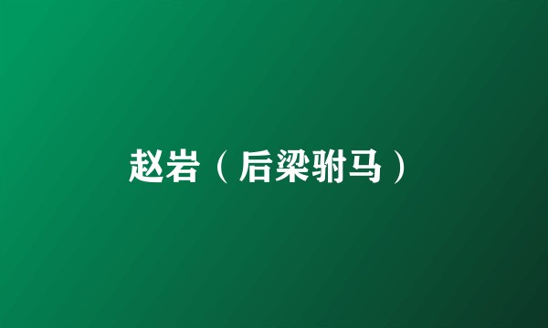 赵岩（后梁驸马）