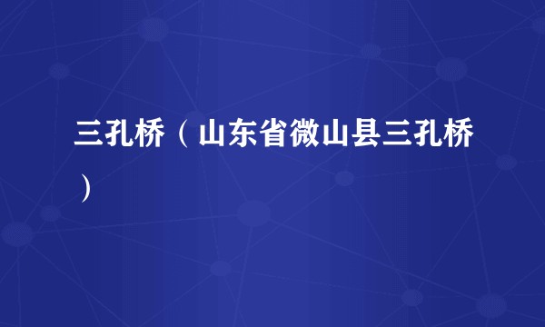 三孔桥（山东省微山县三孔桥）
