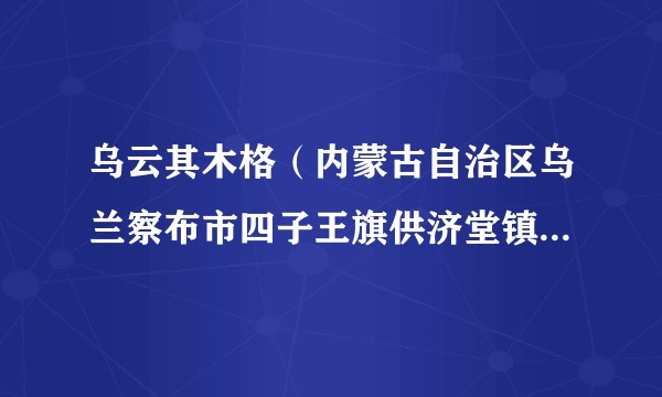 乌云其木格（内蒙古自治区乌兰察布市四子王旗供济堂镇副镇长）