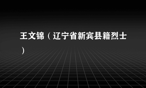 王文锦（辽宁省新宾县籍烈士）