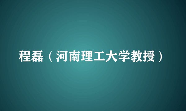 程磊（河南理工大学教授）