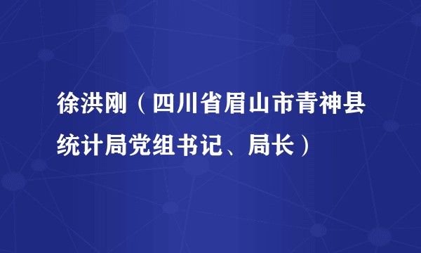 徐洪刚（四川省眉山市青神县统计局党组书记、局长）