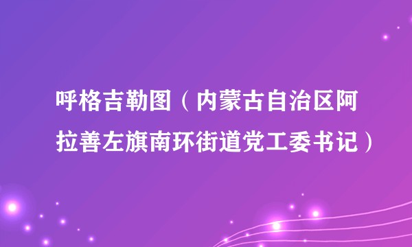 呼格吉勒图(内蒙古自治区阿拉善左旗南环街道党工委书记)