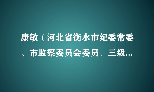 康敏（河北省衡水市纪委常委、市监察委员会委员、三级调研员）