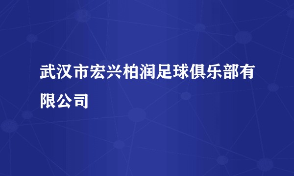 武汉市宏兴柏润足球俱乐部有限公司