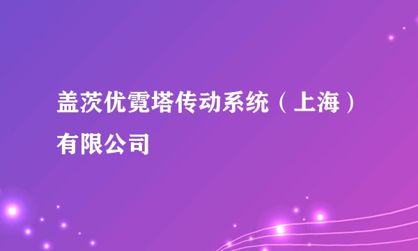 盖茨优霓塔传动系统（上海）有限公司