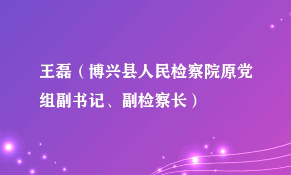 王磊(博兴县人民检察院原党组副书记、副检察长)