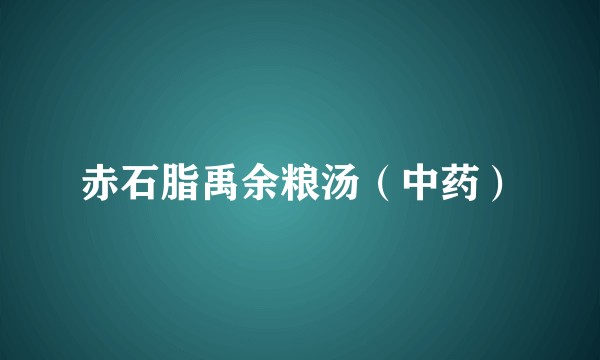 赤石脂禹余粮汤（中药）