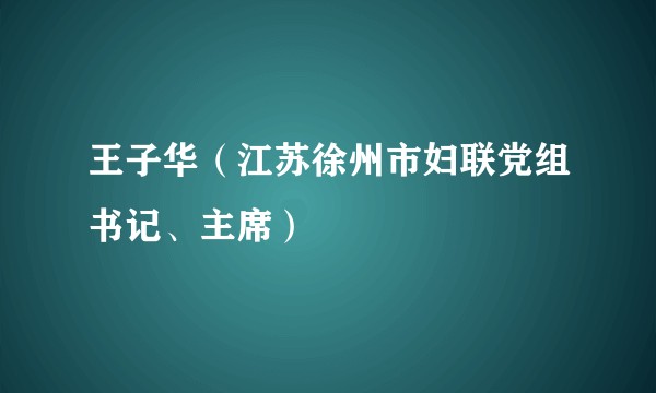 王子华（江苏徐州市妇联党组书记、主席）