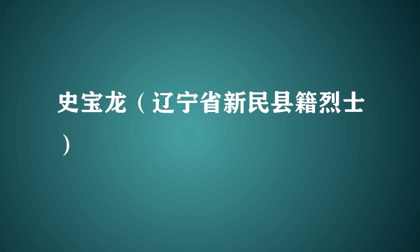 史宝龙（辽宁省新民县籍烈士）