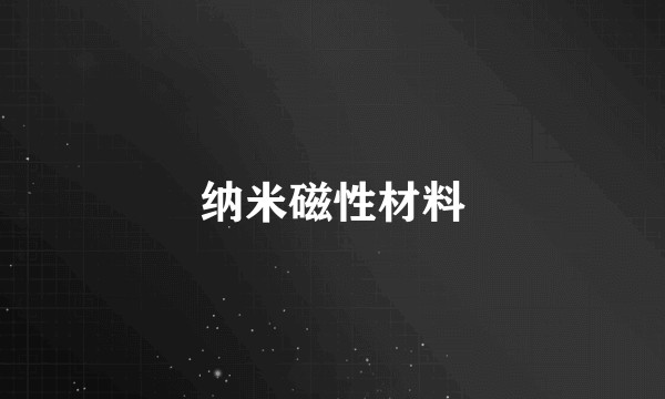 纳米磁性材料