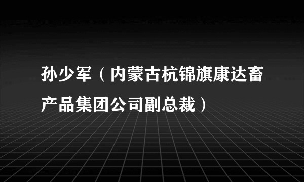 孙少军（内蒙古杭锦旗康达畜产品集团公司副总裁）