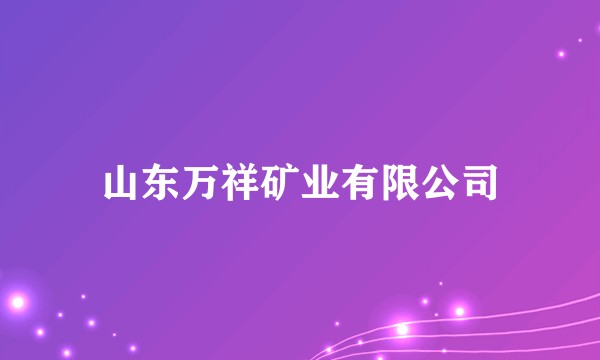 山东万祥矿业有限公司