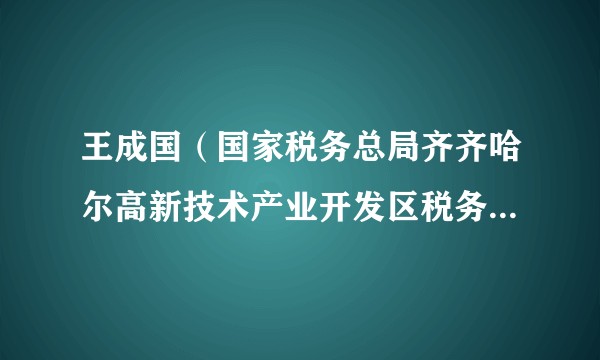 王成国（国家税务总局齐齐哈尔高新技术产业开发区税务局党委委员、副局长）