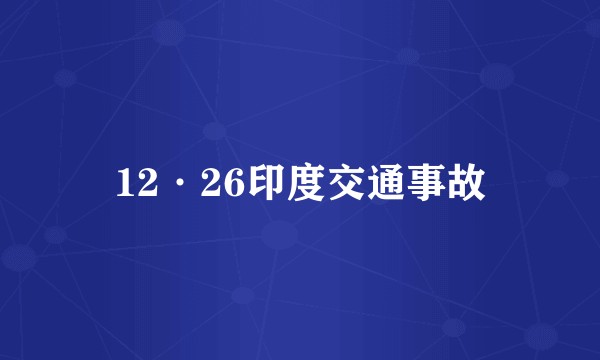 12·26印度交通事故
