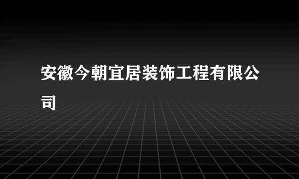 安徽今朝宜居装饰工程有限公司
