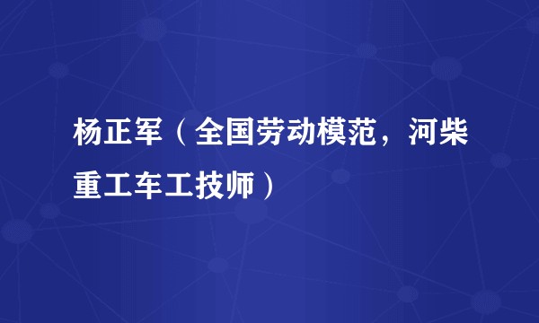 杨正军（全国劳动模范，河柴重工车工技师）