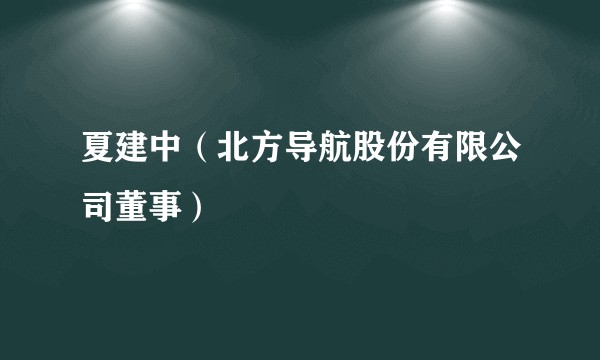 夏建中（北方导航股份有限公司董事）