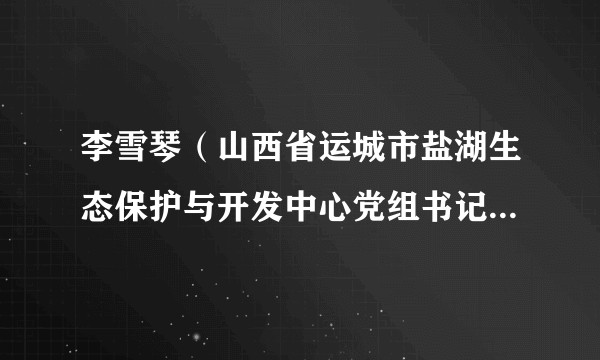 李雪琴(山西省运城市盐湖生态保护与开发中心党组书记、主任)