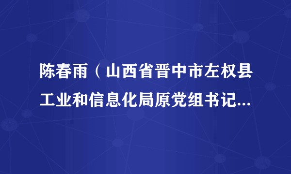 陈春雨（山西省晋中市左权县工业和信息化局原党组书记、局长）