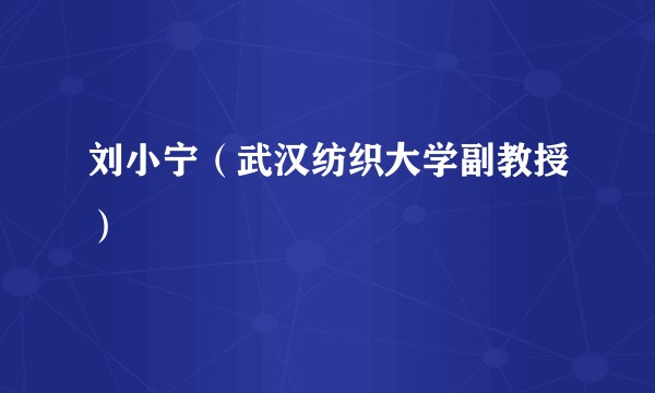 刘小宁（武汉纺织大学副教授）