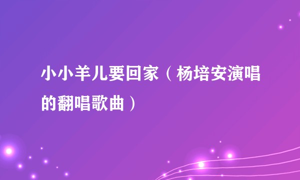 小小羊儿要回家（杨培安演唱的翻唱歌曲）