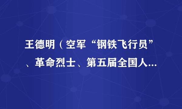 王德明(空军“钢铁飞行员”、革命烈士、第五届全国人大代表)