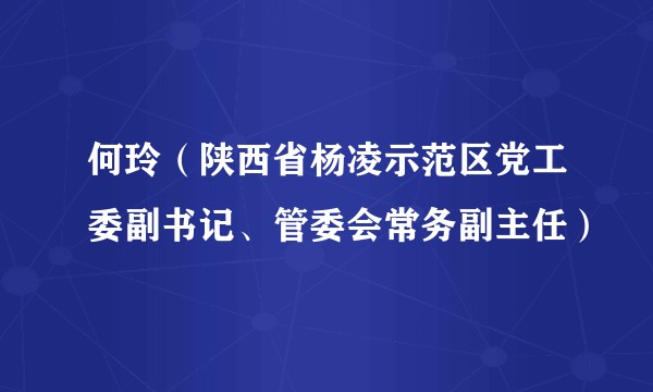 何玲（陕西省杨凌示范区党工委副书记、管委会常务副主任）