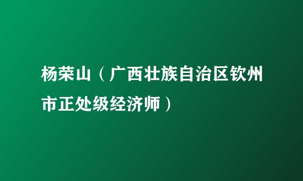 杨荣山（广西壮族自治区钦州市正处级经济师）