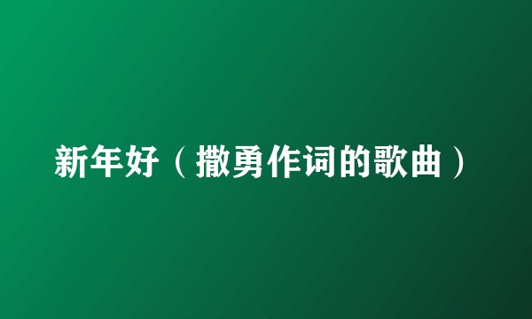 新年好（撒勇作词的歌曲）