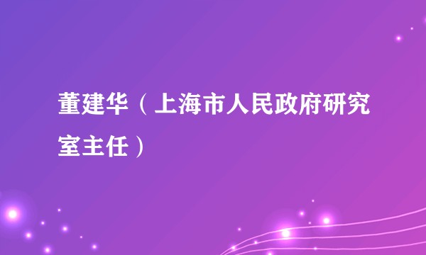 董建华(上海市人民政府研究室主任)