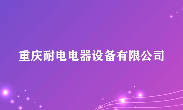 重庆耐电电器设备有限公司