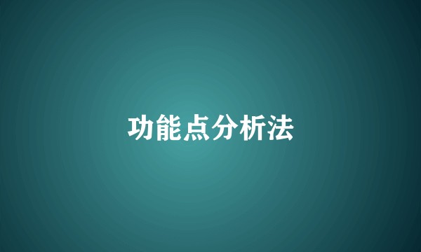 功能点分析法