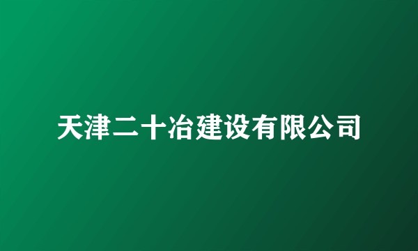 天津二十冶建设有限公司