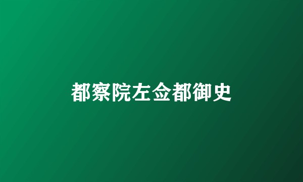 都察院左佥都御史