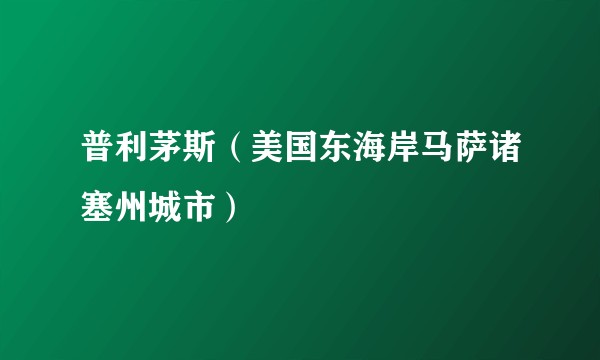 普利茅斯（美国东海岸马萨诸塞州城市）