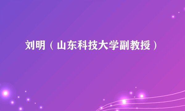 刘明（山东科技大学副教授）