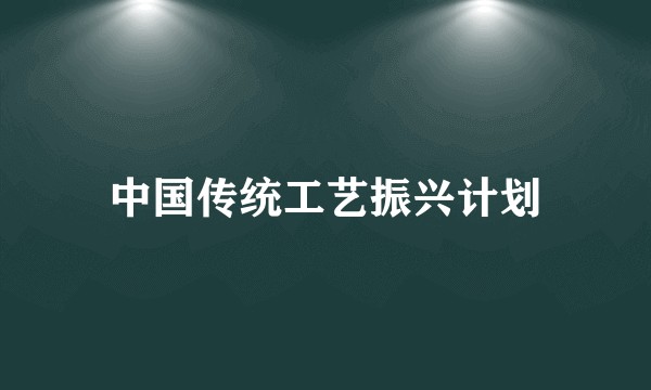 中国传统工艺振兴计划