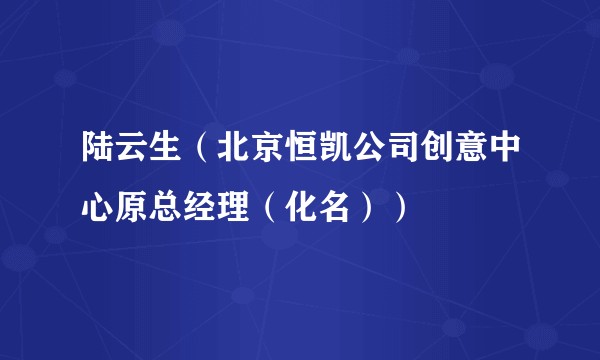 陆云生（北京恒凯公司创意中心原总经理（化名））