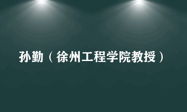 孙勤（徐州工程学院教授）
