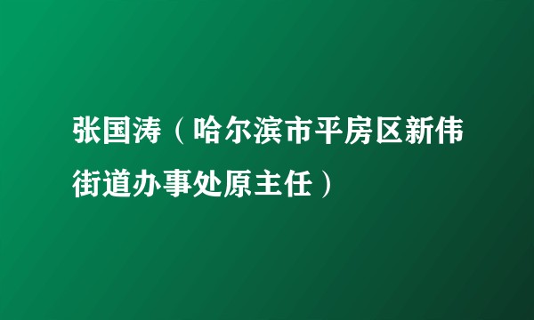 张国涛（哈尔滨市平房区新伟街道办事处原主任）