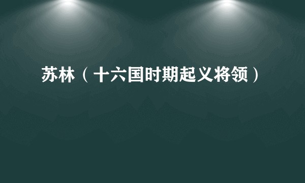 苏林（十六国时期起义将领）