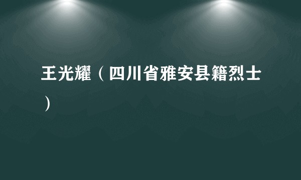 王光耀（四川省雅安县籍烈士）